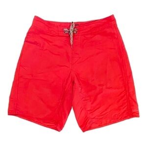 PATAGONIA, MENS TANGERINE BEACH SHORTS. BUTTON & TIE CLOSURE. SIZE 32